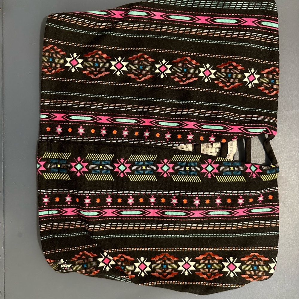 Charlotte Russe Black and Pink Clutch with Tribal Pattern